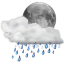 Céu nublado com chuva moderada