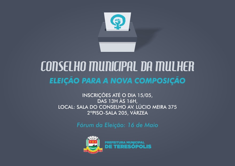 Fórum para eleição da nova composição do Conselho Municipal da Mulher acontece 16 de maio