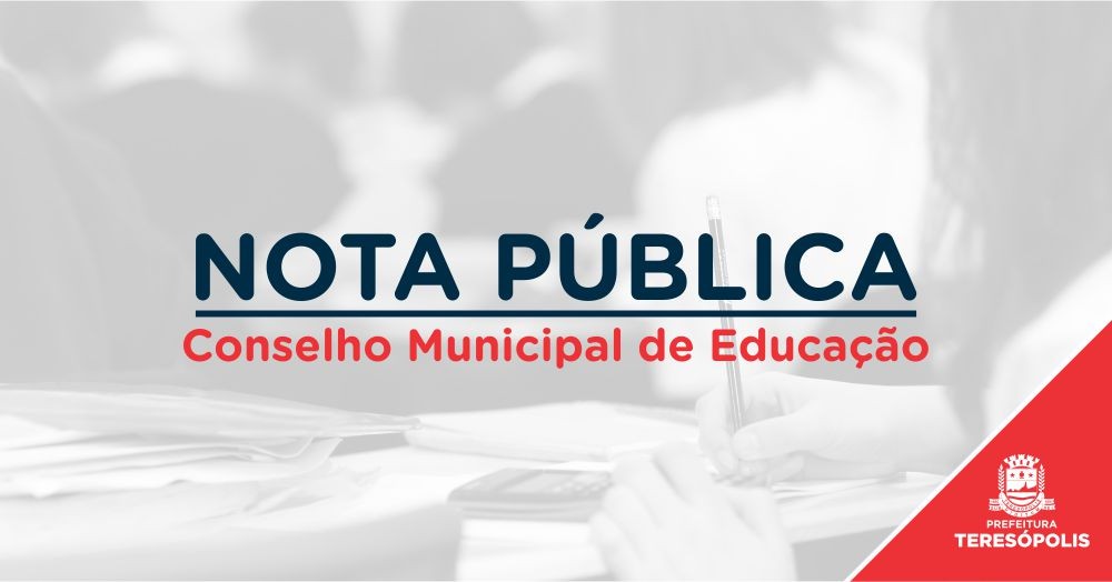 Nota Pública do Conselho Municipal de Educação