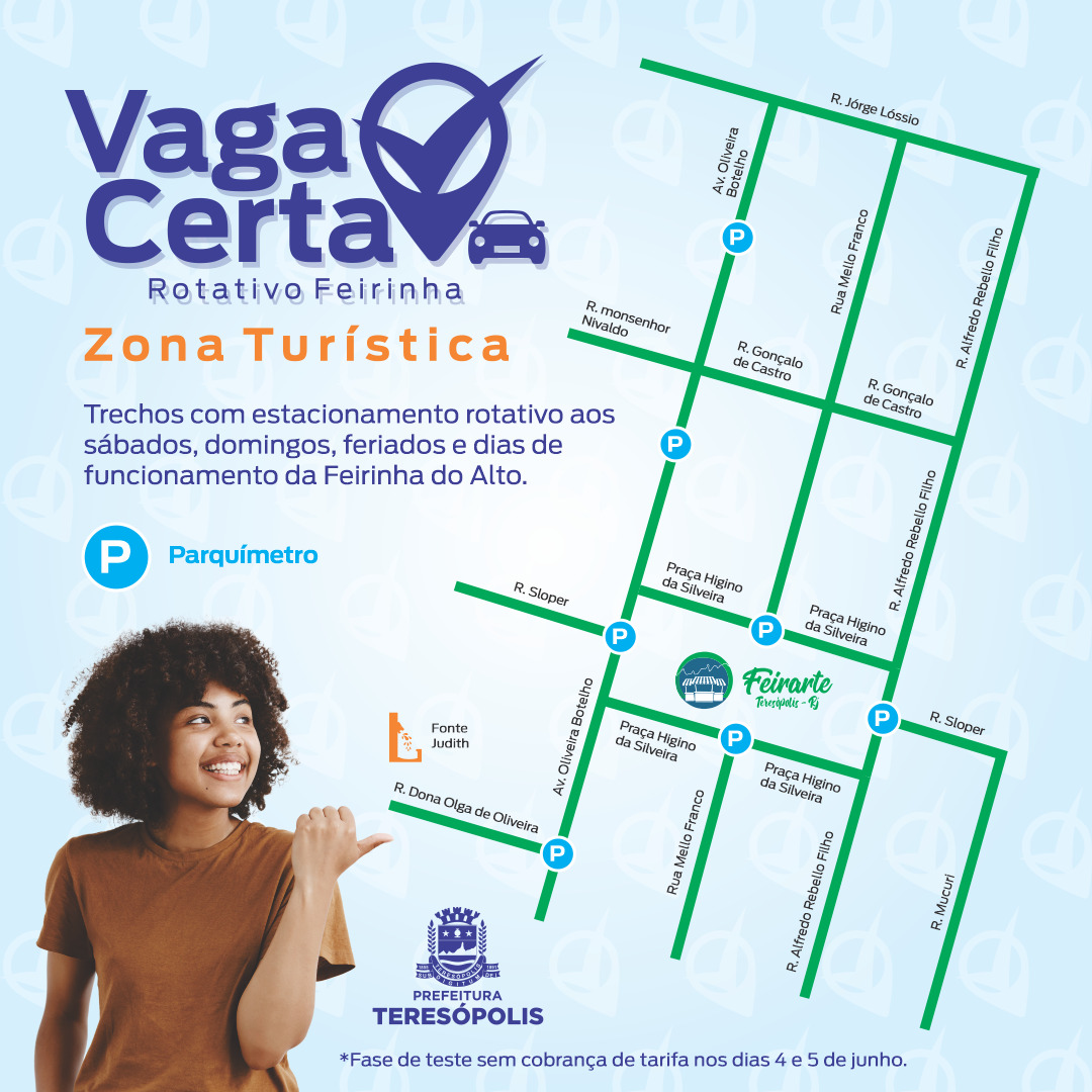 Prefeitura de Teresópolis efetiva implantação do 'Vaga Certa Rotativo – Zona Turística' na Feirinha