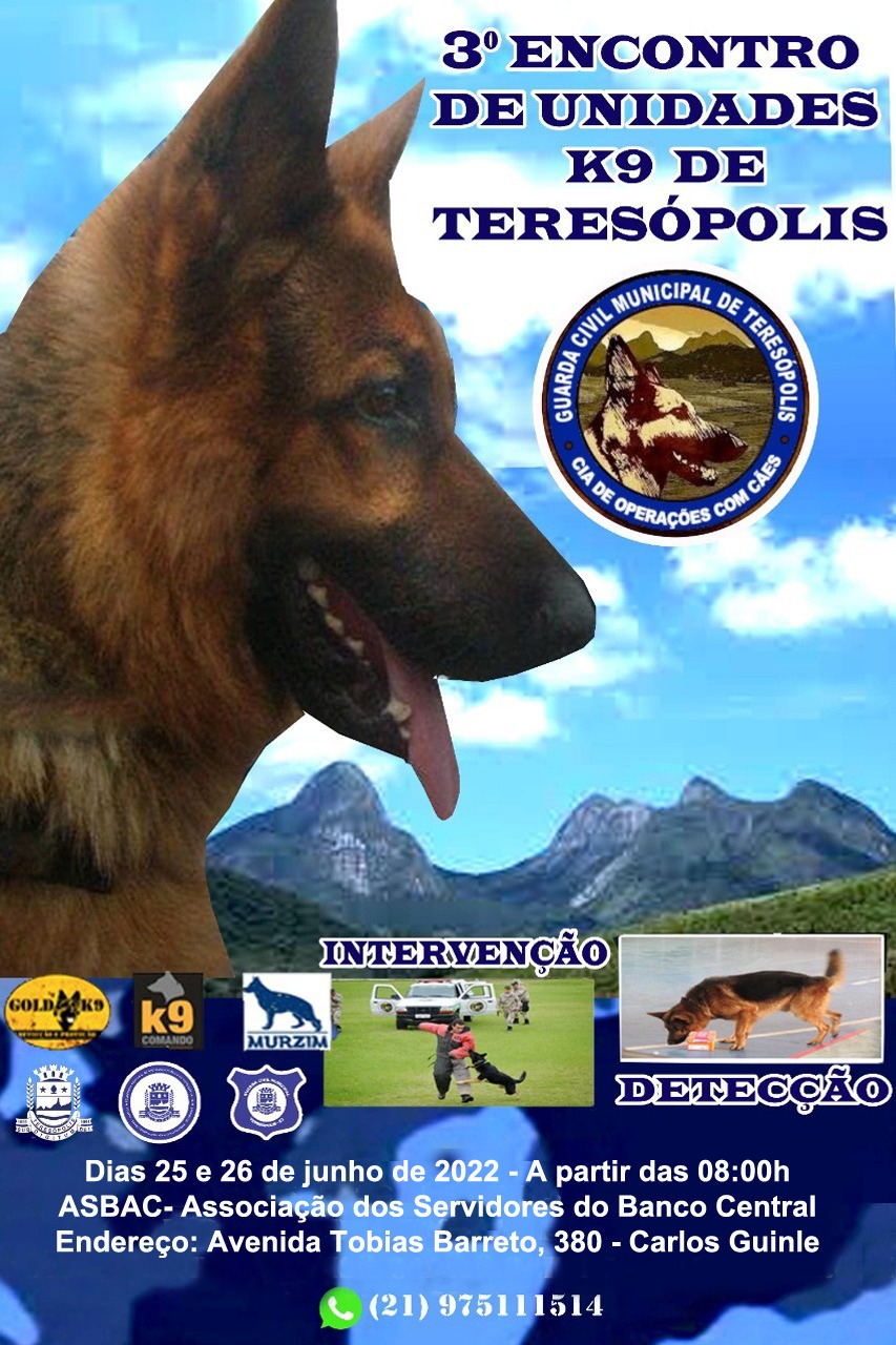 Teresópolis sedia encontro regional de Unidades K9 com cães treinados para atuar na área de segurança pública