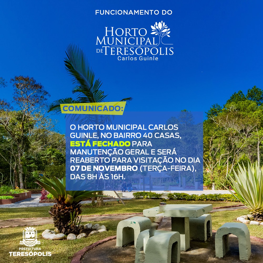 Horto Municipal de Teresópolis está fechado