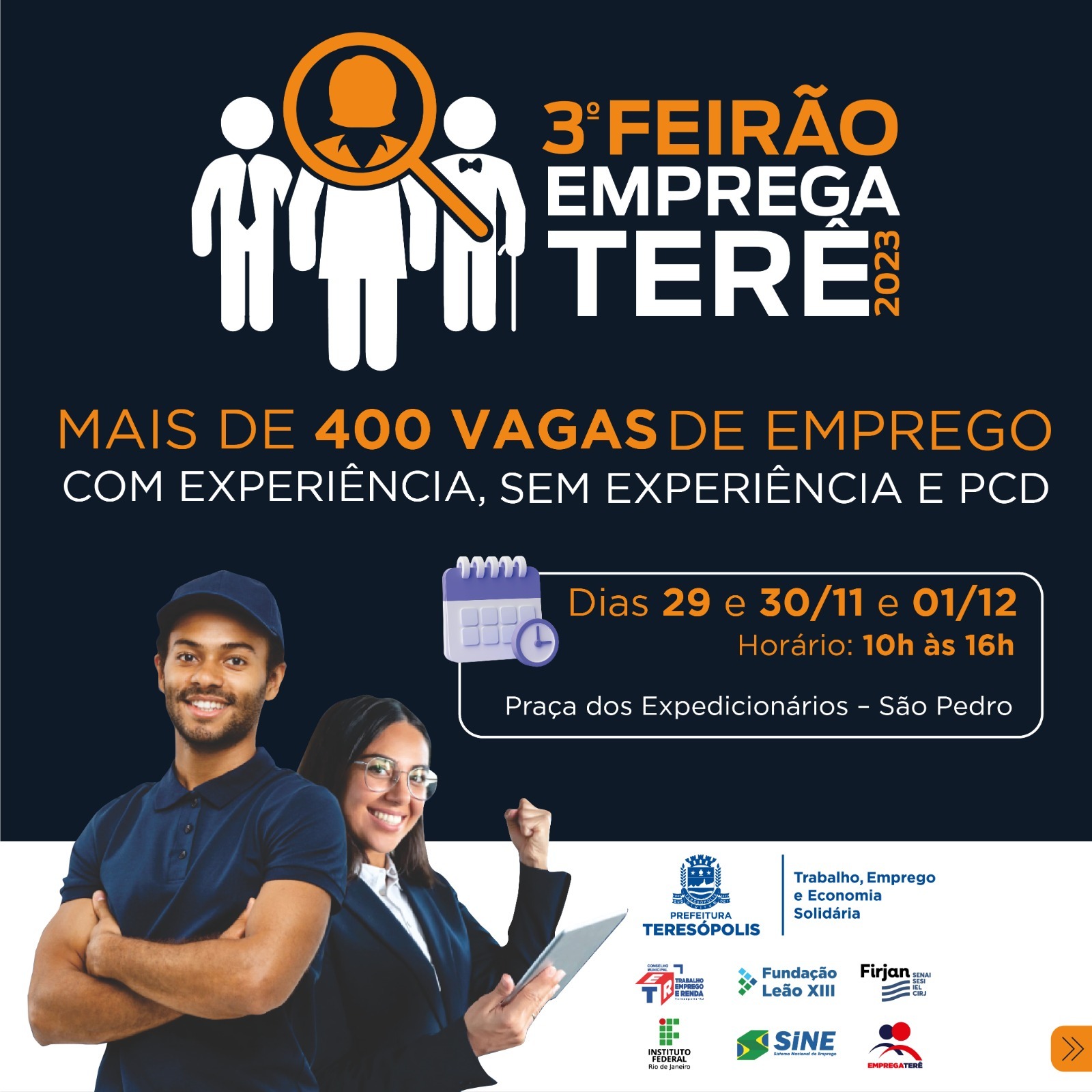 3º Feirão Emprega Terê vai movimentar o bairro de São Pedro de quarta, 29/11, a sexta, 01/12