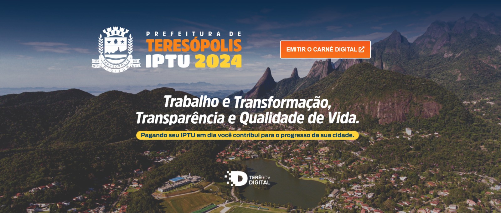 IPTU 2024: Teresópolis libera guias on-line para pagamento do imposto. Mantidos os descontos de 15% e 10% para quitação em parcela única