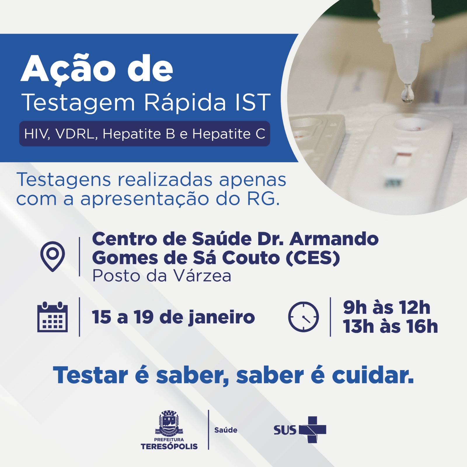 Ação de testagem rápida para IST no CES Várzea.