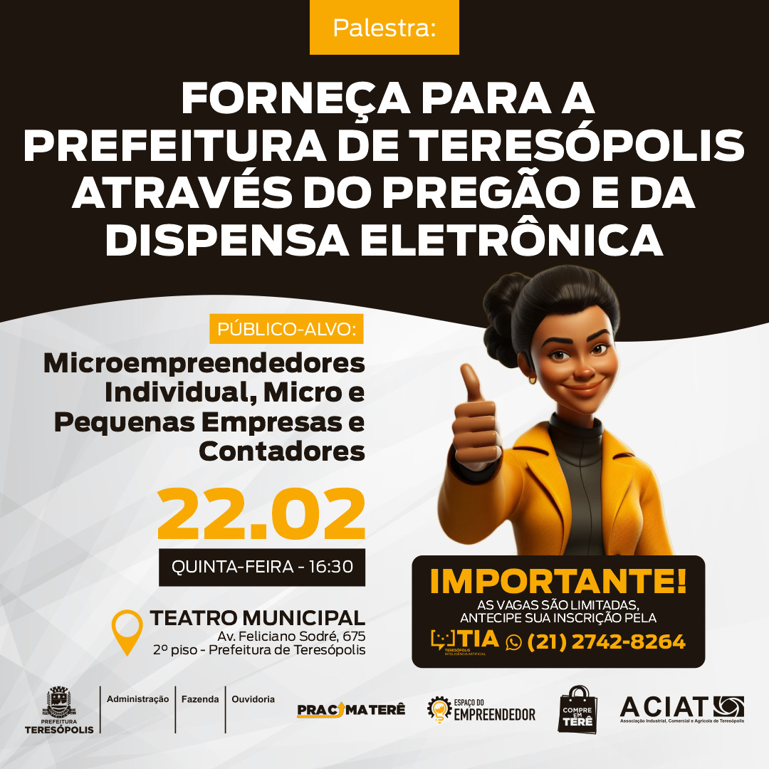 Compre em Terê: Teresópolis faz palestra sobre como fornecer para a Prefeitura através do Pregão e da Dispensa Eletrônica