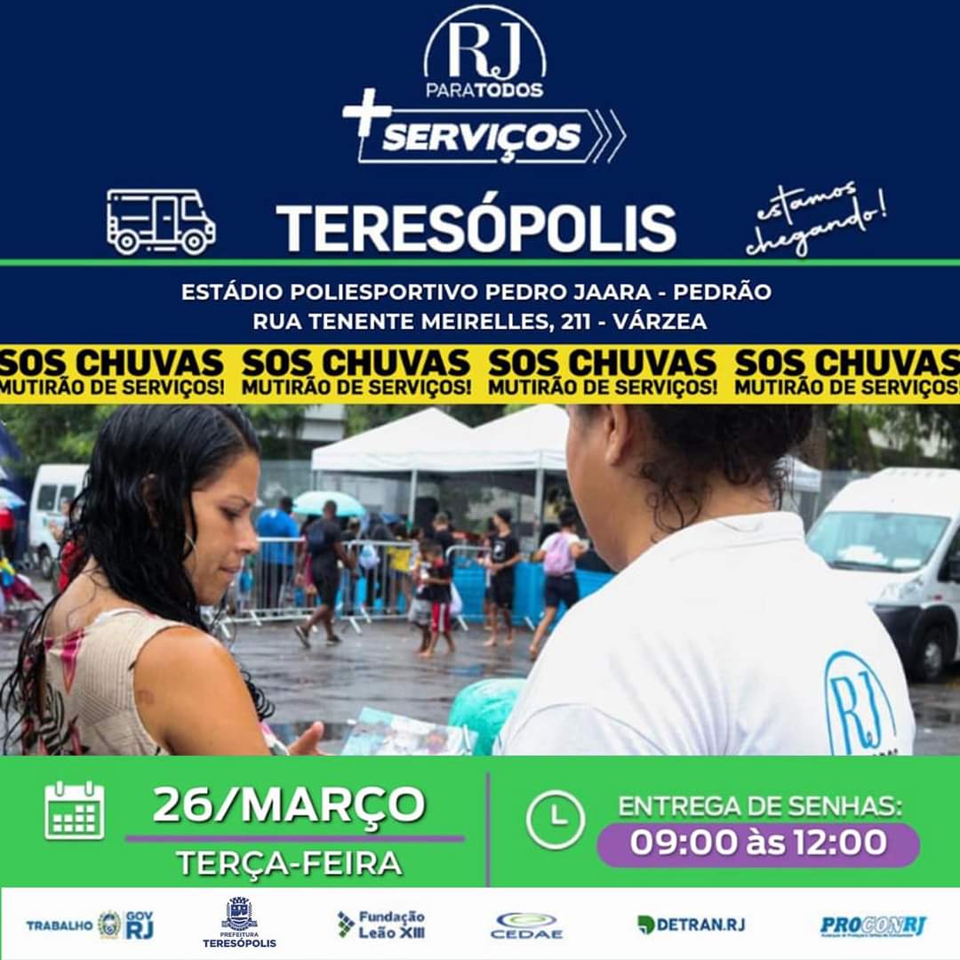 Teresópolis recebe Mutirão SOS Chuvas do Programa RJ para Todos