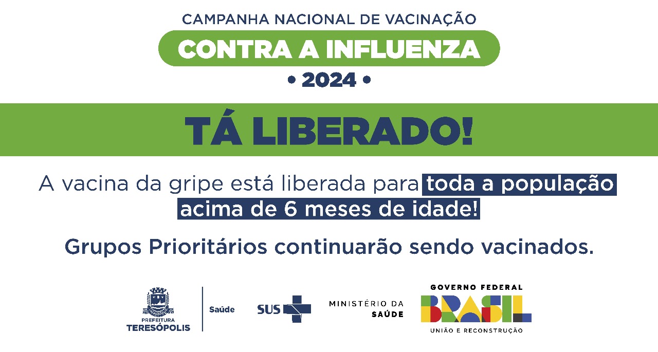Teresópolis vacina a população acima de 06 meses de idade contra a gripe