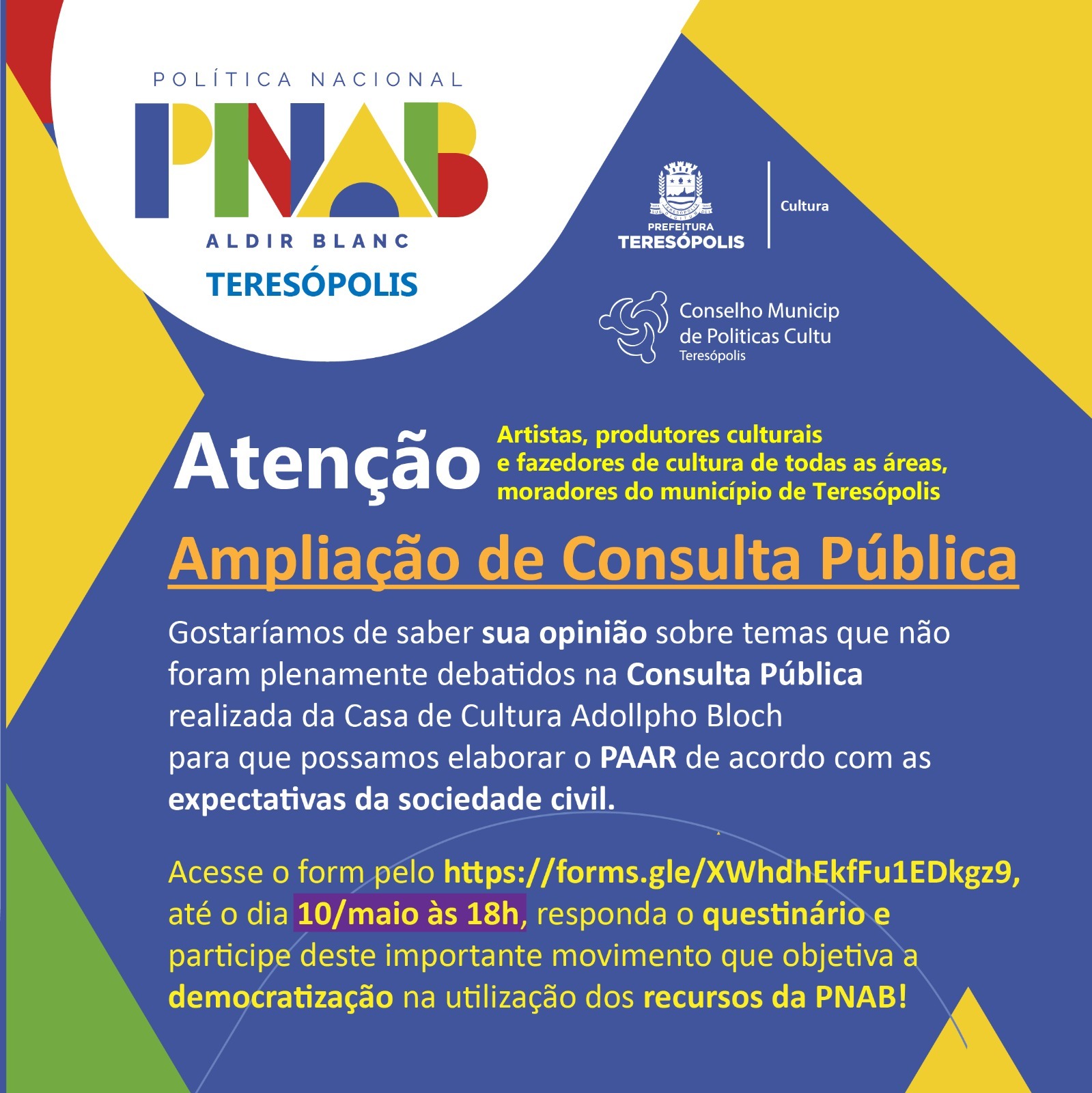 Fomento à Cultura: Teresópolis amplia consulta pública para elaboração do plano de aplicação dos recursos da PNAB