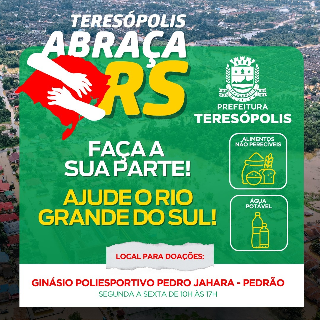 'Teresópolis abraça RS': Prefeitura arrecada doações para as vítimas das enchentes no Rio Grande do Sul