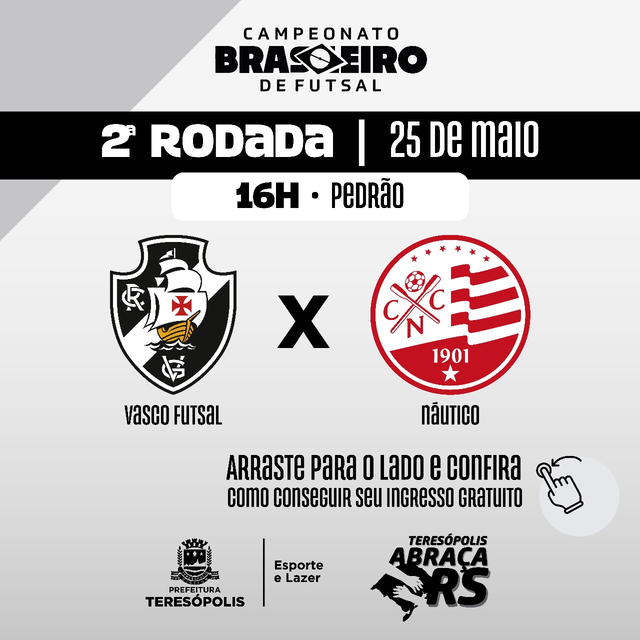 Campeonato Brasileiro de Futsal: Vasco da Gama enfrenta Náutico neste sábado, 25, no Pedrão