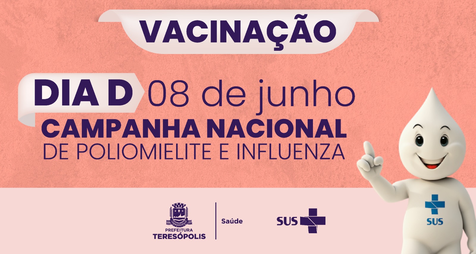 Dia 'D' de Vacinação contra Influenza e Poliomielite neste sábado, 8, em Teresópolis