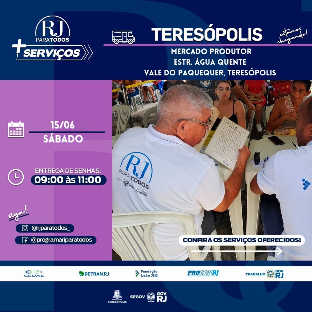 Prefeitura de Teresópolis e Governo do Estado levam serviços gratuitos do 'RJ para Todos' a Água Quente