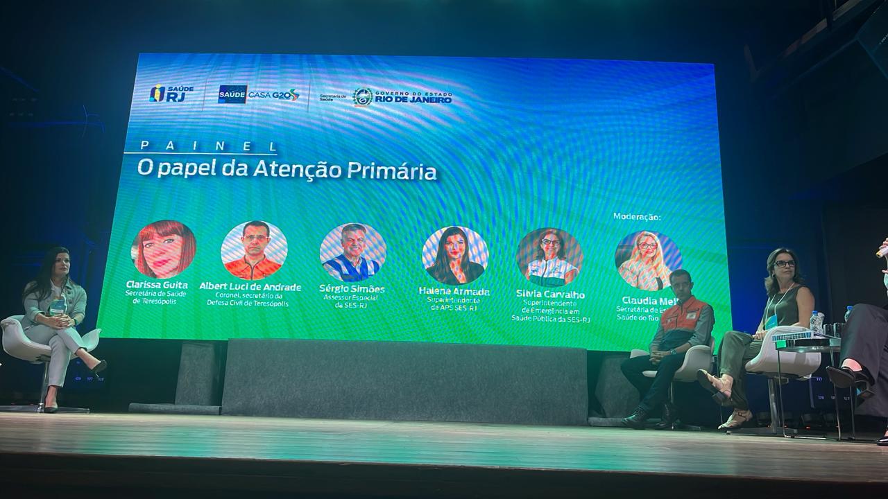 Projeto-piloto desenvolvido em Teresópolis em que a tecnologia e a Atenção Primária à Saúde são aliadas para a gestão de riscos de desastres é apresentado em reunião do G20