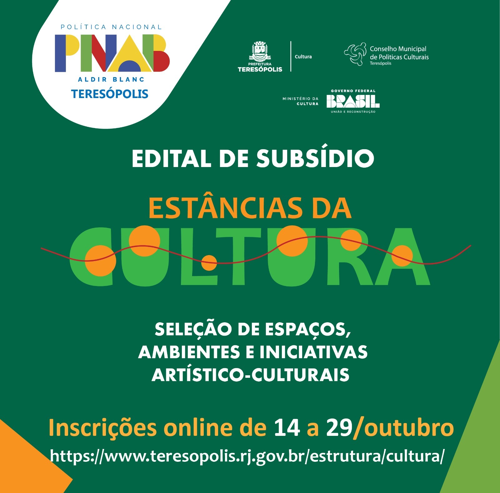 PNAB Estâncias da Cultura: Teresópolis lança edital de subsídio para manutenção de espaços culturais
