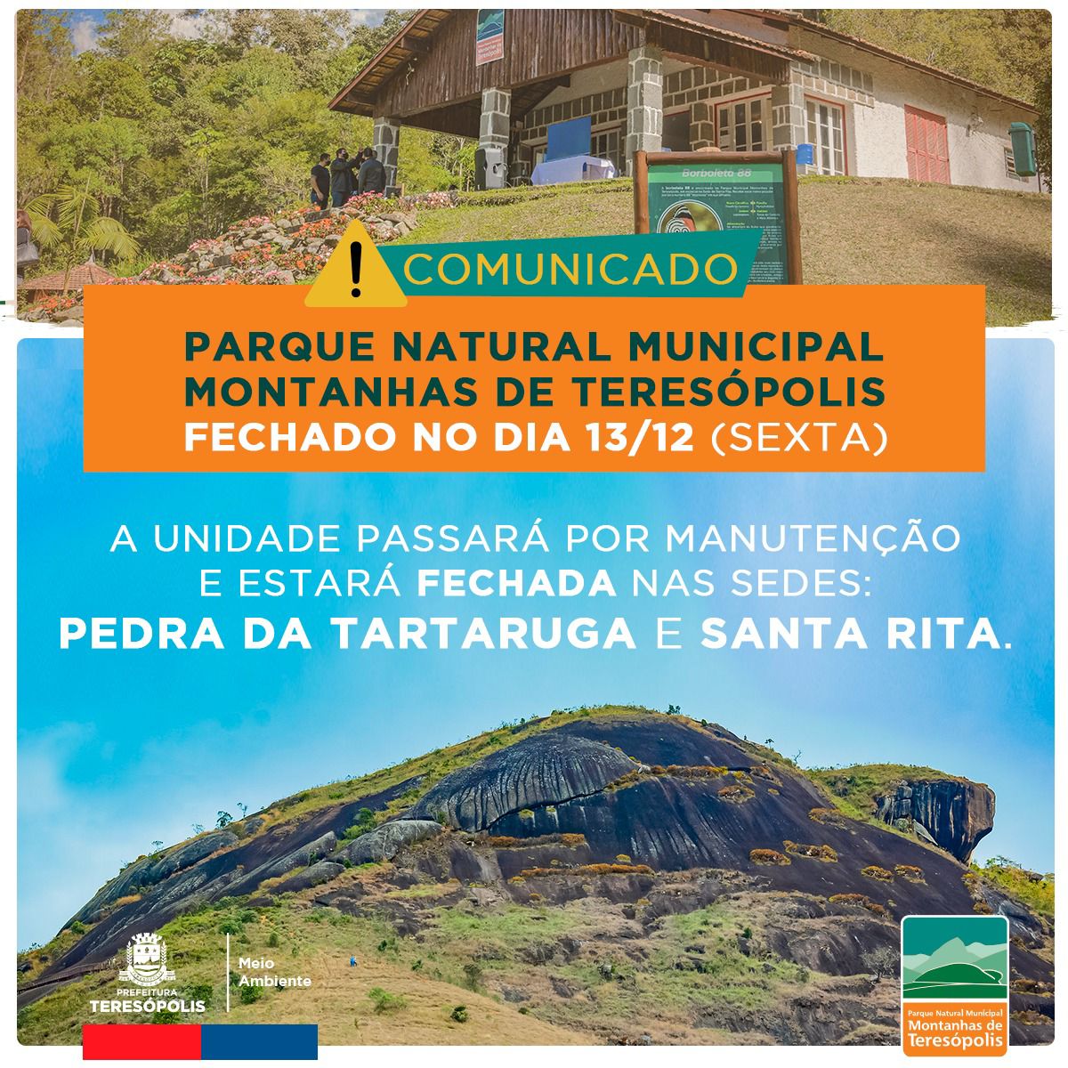 Parque Municipal Montanhas de Teresópolis fecha sedes nesta sexta, 13, para manutenção