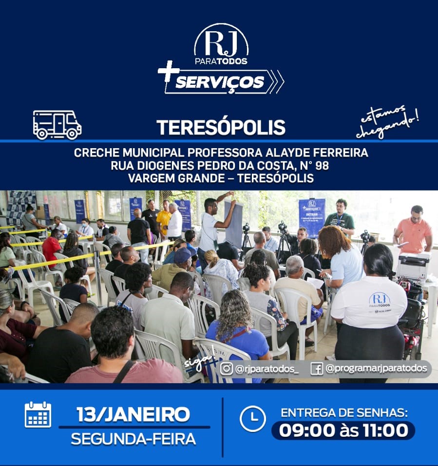 'RJ para Todos' leva serviços gratuitos para Vargem Grande na próxima segunda, 13