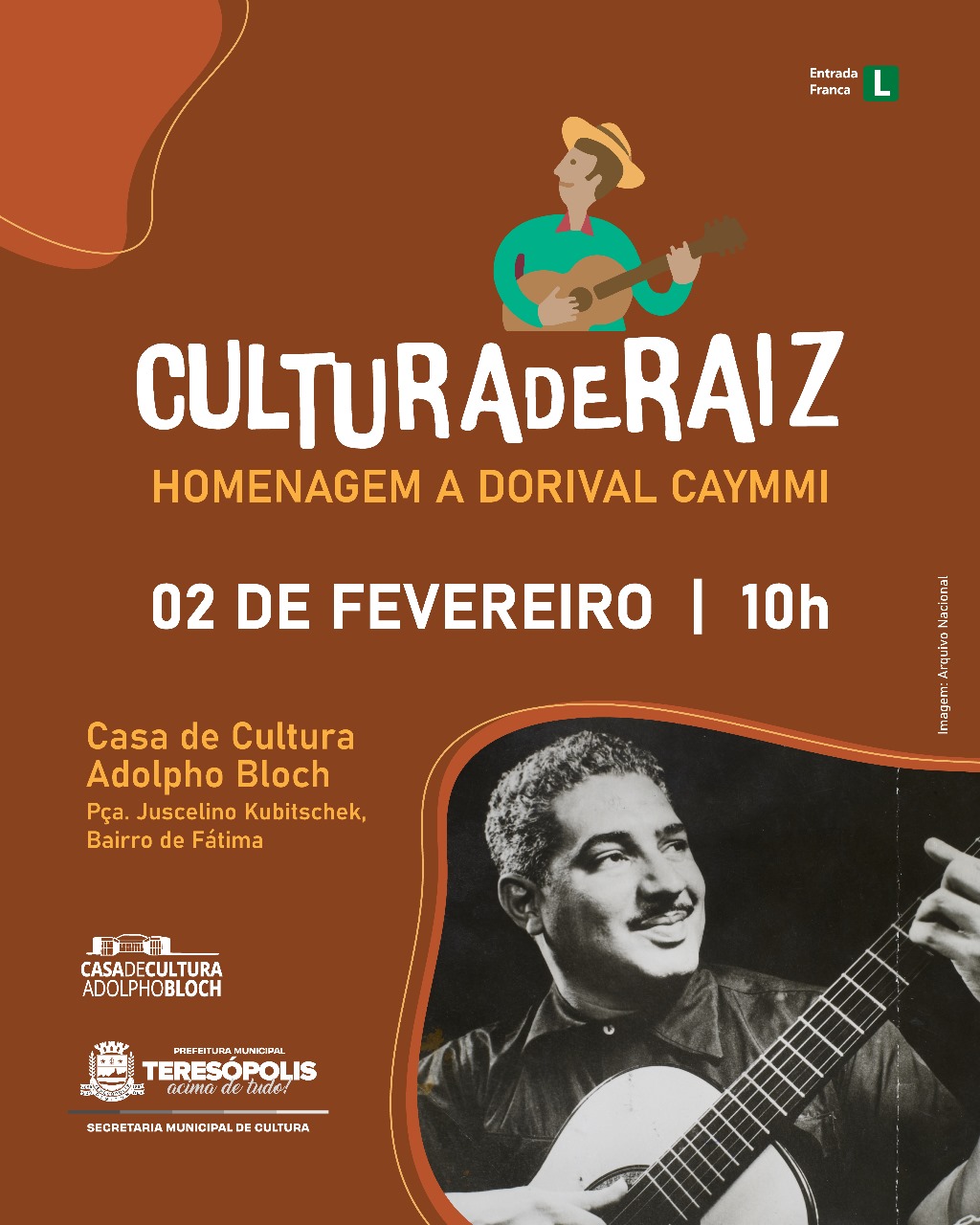Cultura de Raiz: Projeto da Secretaria de Cultura de Teresópolis presta homenagem a Dorival Caymmi