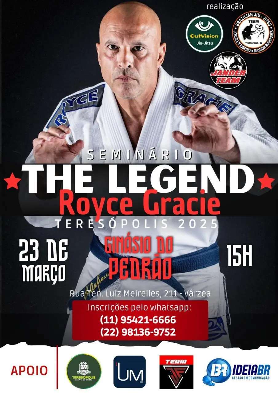 Seminário ‘The Legend’ – Royce Gracie: Teresópolis sediará seminário técnico para professores de Jiu-jítsu