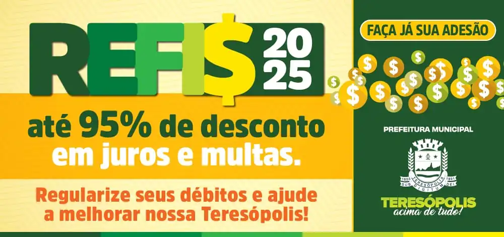 REFIS 2025: Começa a adesão à segunda fase do programa de renegociação de dívidas da Prefeitura de Teresópolis