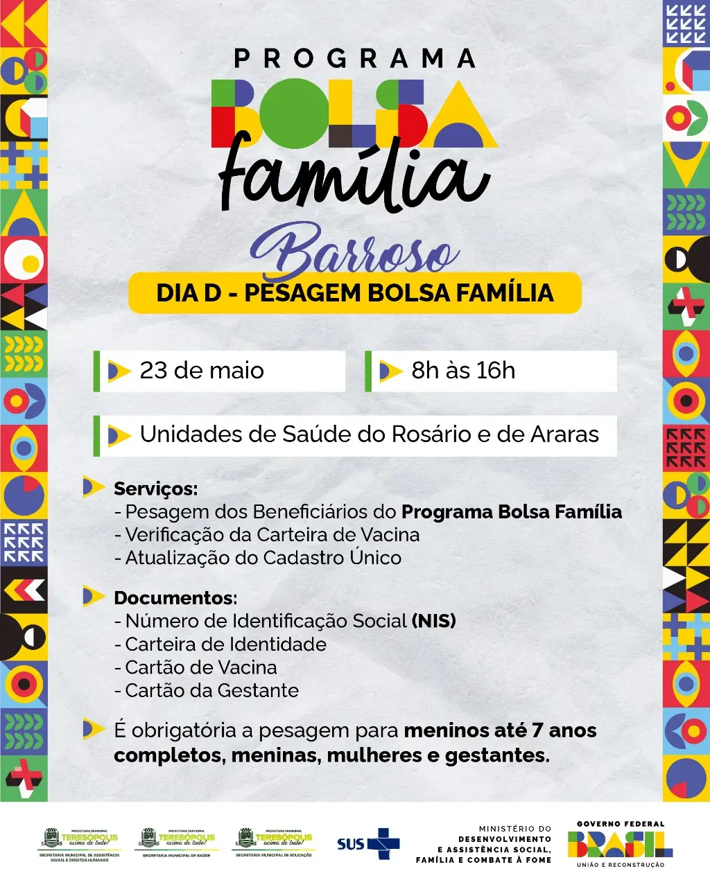 CRAS Barroso promove Dia D da pesagem do Bolsa Família para beneficiários