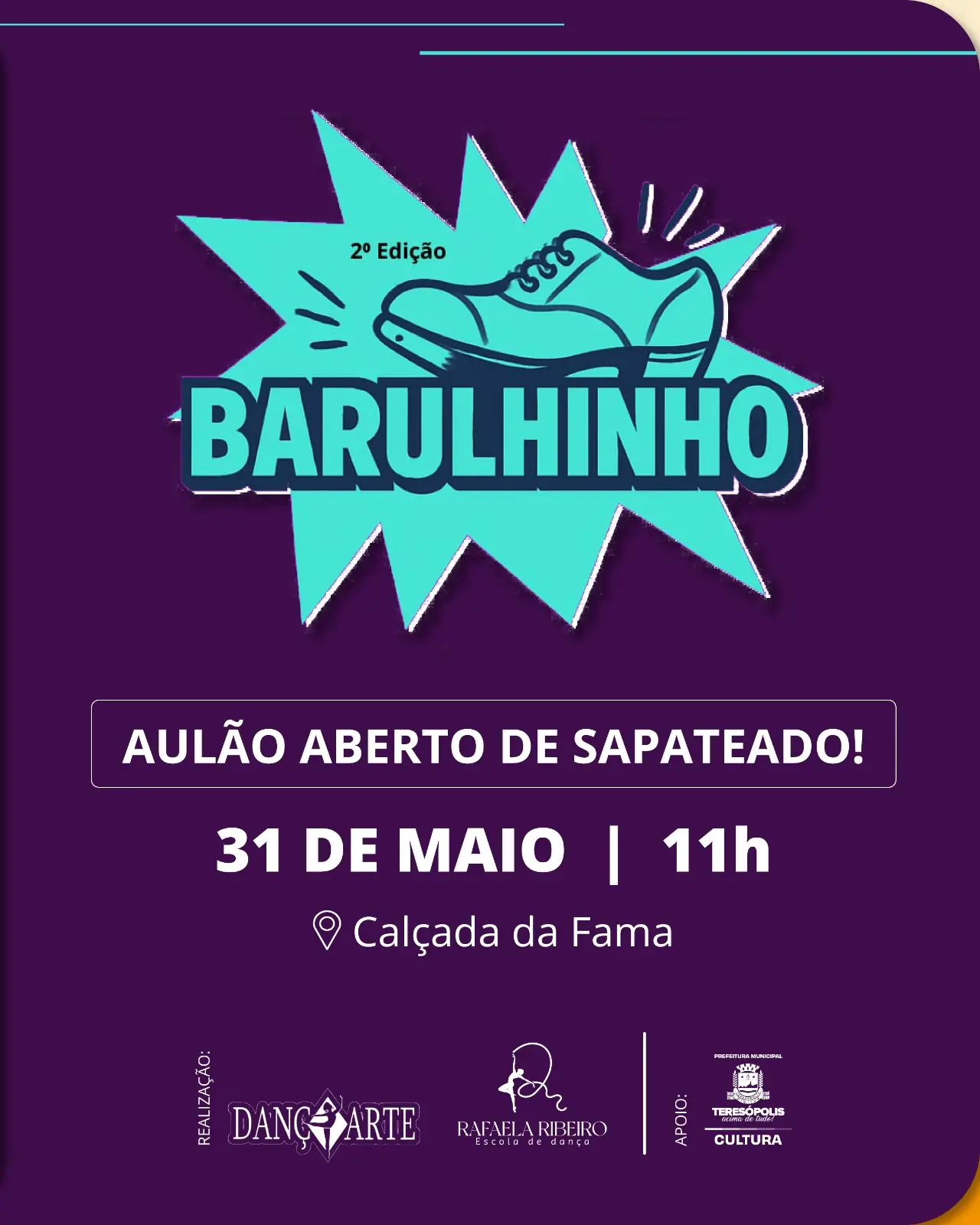 2º Barulhinho: Evento celebra o Dia Internacional do Sapateado em Teresópolis
