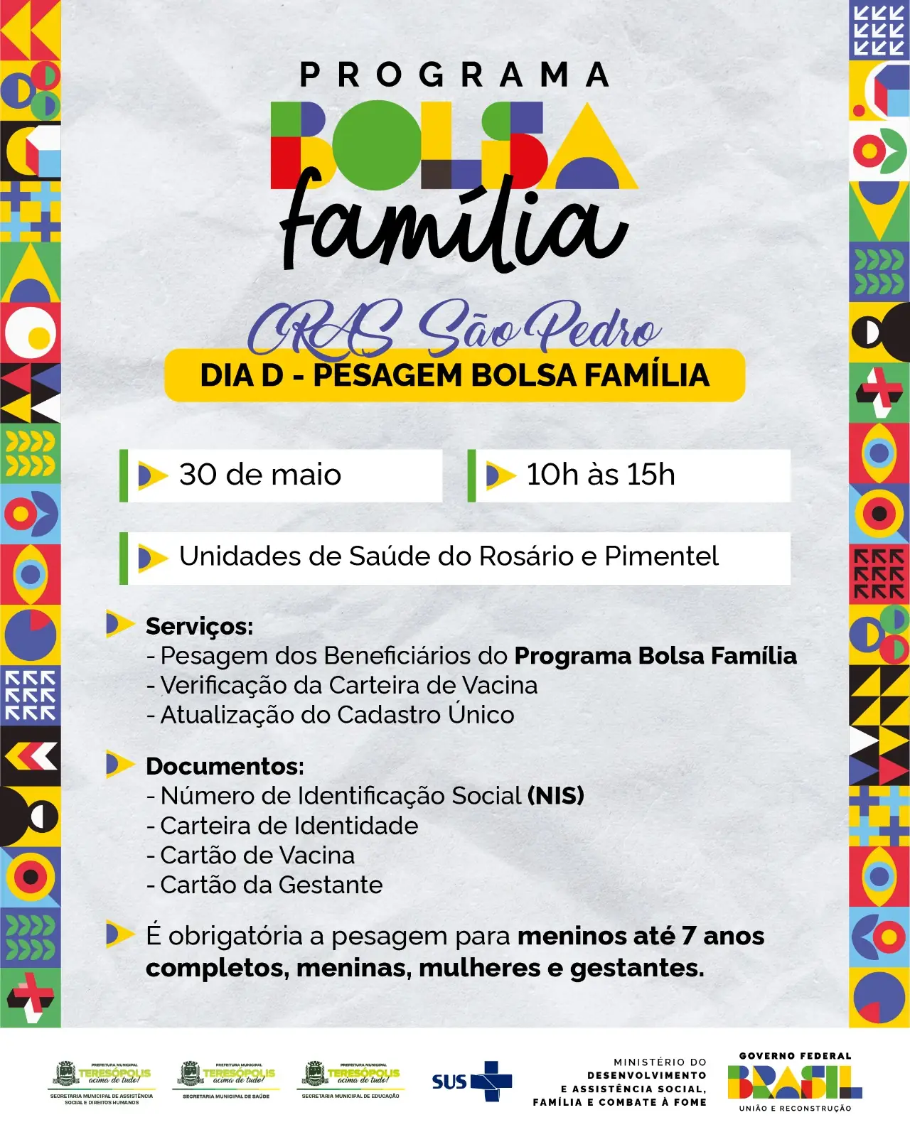 CRAS São Pedro promove Dia D da pesagem do Bolsa Família