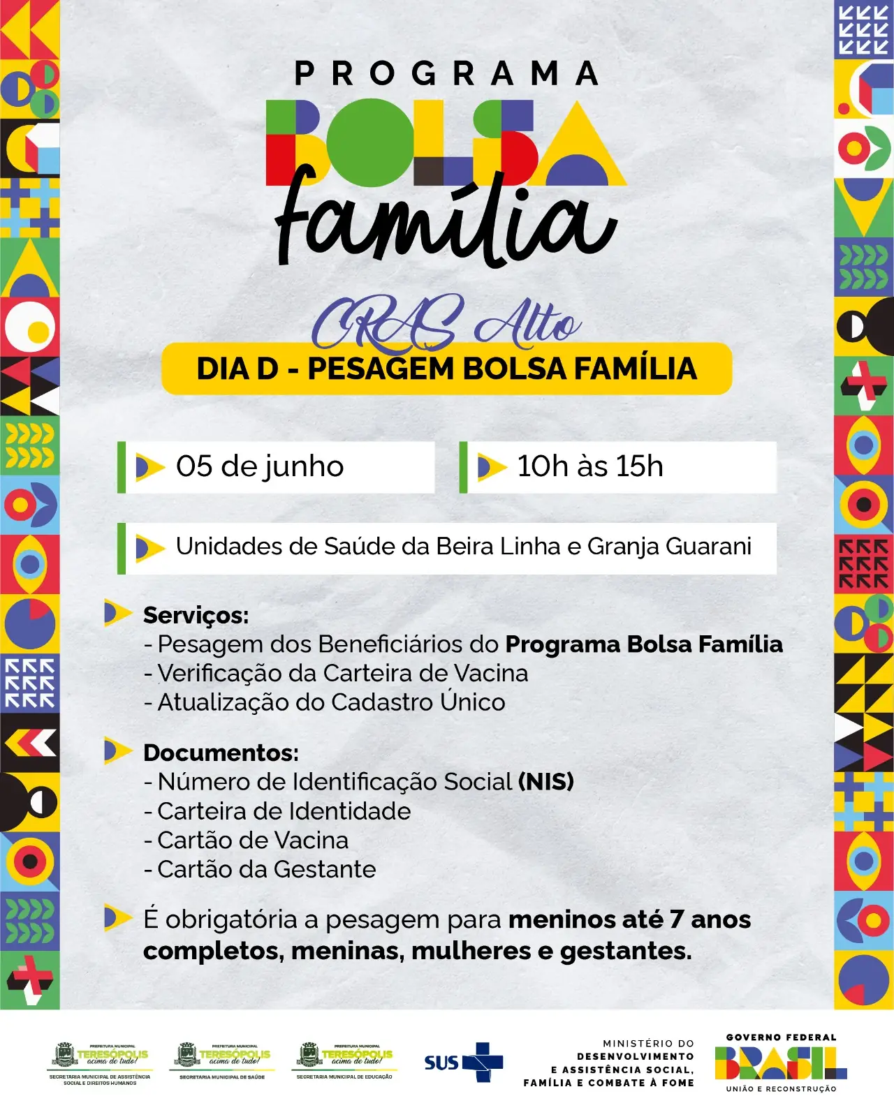 CRAS Alto promove Dia D da pesagem do Bolsa Família