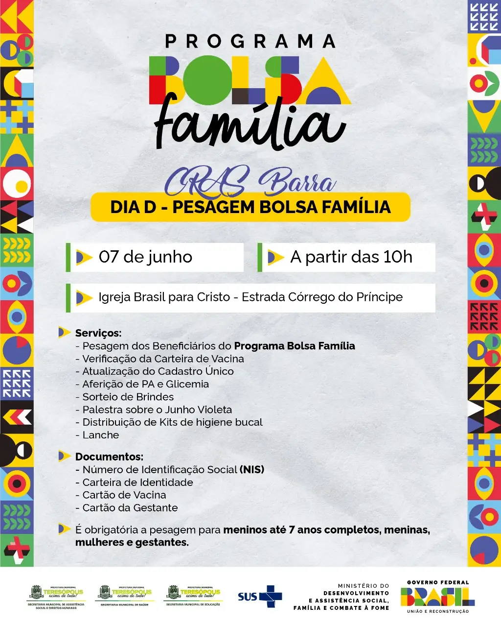 CRAS Barra promove novo Dia D da pesagem do Bolsa Família