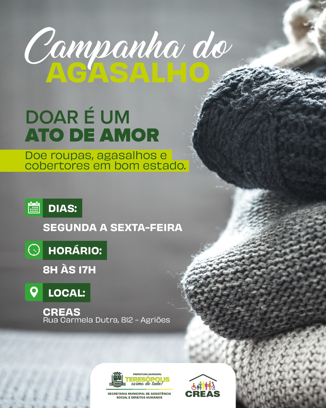 CREAS inicia campanha do agasalho 2025