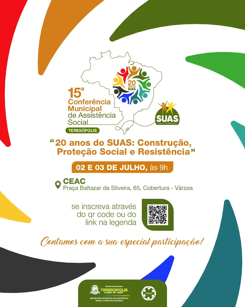 '20 anos de SUAS: Construções, Proteção Social e Resistência' é o tema da 15ª Conferência Municipal da Assistência Social de Teresópolis 