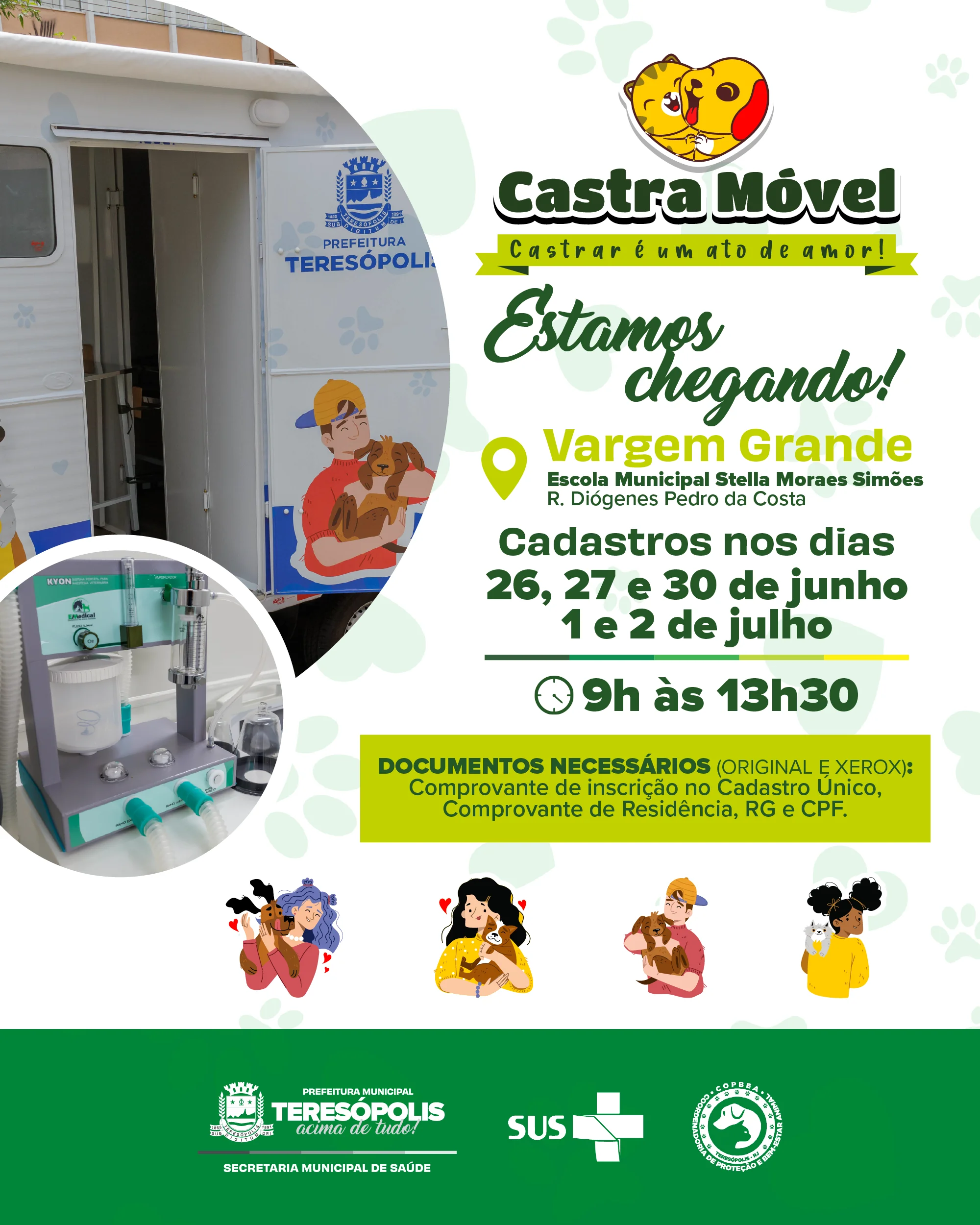 Vargem Grande é o primeiro bairro do interior a receber o Castramóvel 