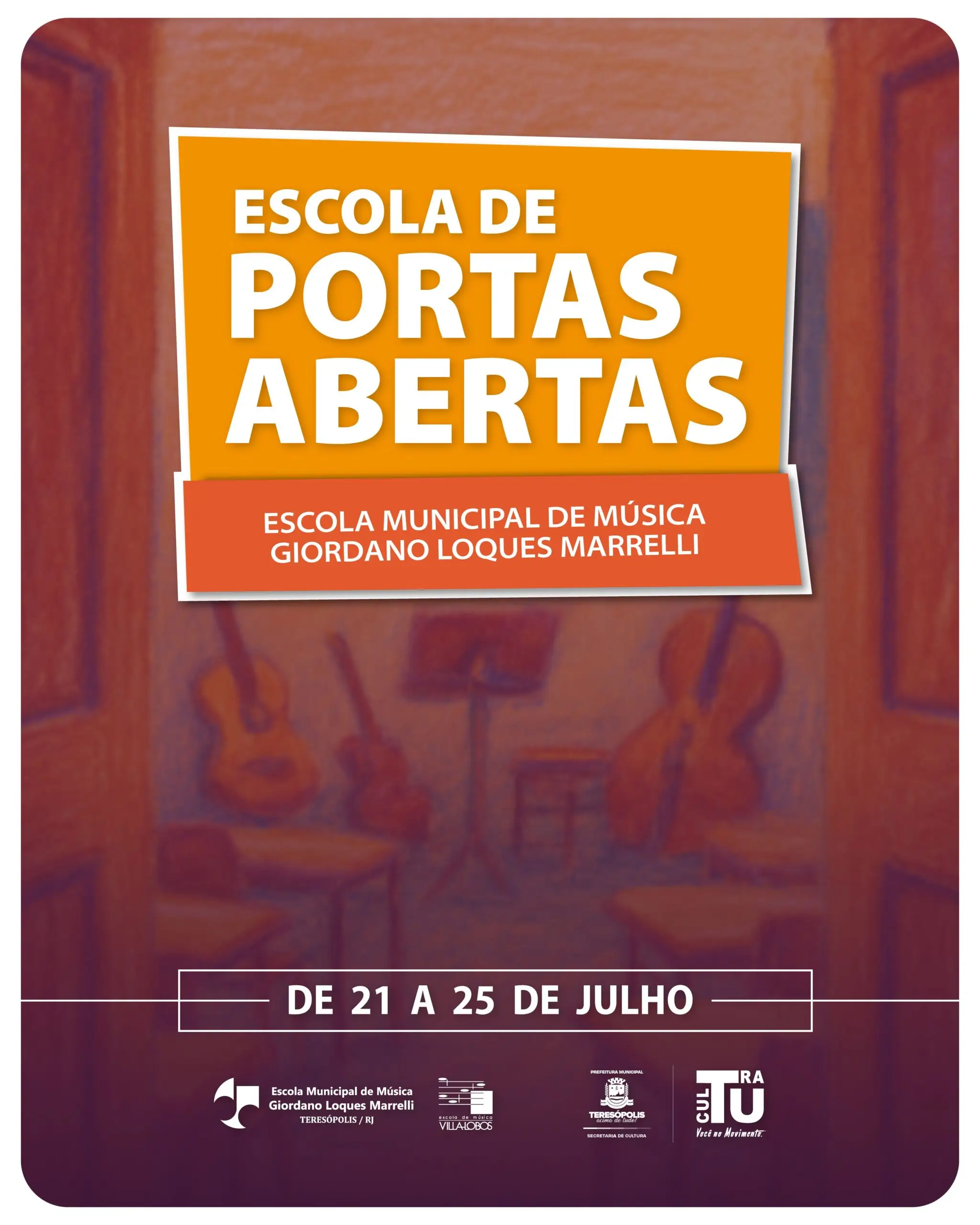 Escola de Portas Abertas: Cultura abre inscrição dia 14 para oficinas gratuitas na Escola Municipal de Música de Teresópolis