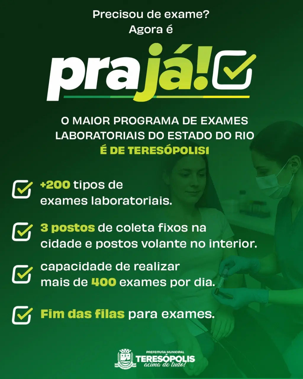 Pra Já: Prefeitura lança programa de realização de exames 