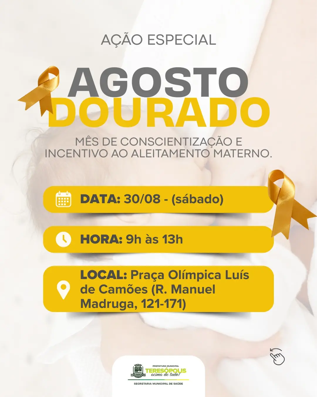 Agosto Dourado: Secretaria de Saúde promove ação especial na Praça olímpica