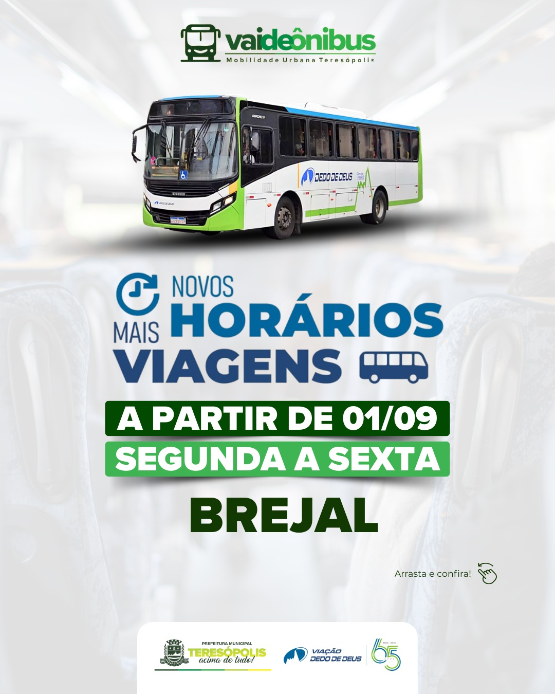 Bairro Brejal ganha novos horários de ônibus 