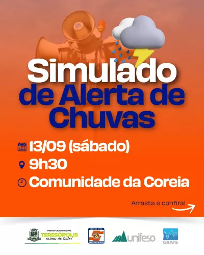 Defesa Civil realiza Simulado de Alerta de Chuvas na Comunidade da Coreia