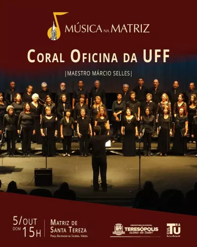 Coral Oficina da UFF se apresenta no projeto Música na Matriz neste domingo em Teresópolis