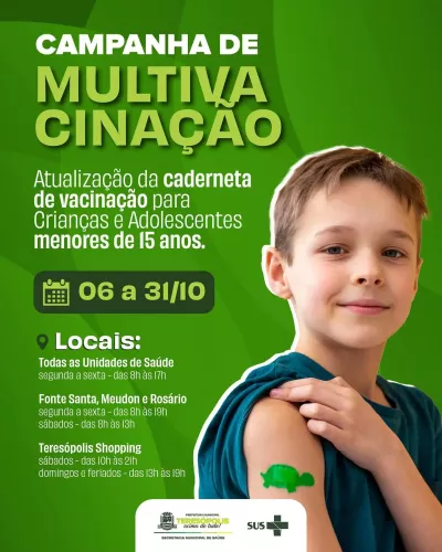 Teresópolis promove Campanha de Multivacinação para crianças e adolescentes até 15 anos até o dia 31