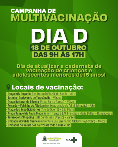 Teresópolis Promove Mutirão de Vacinação para Crianças e Adolescentes neste Sábado