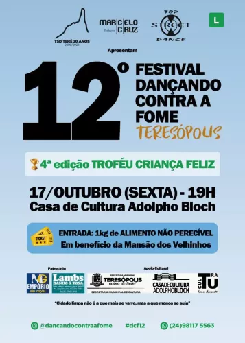 Casa de Cultura de Teresópolis Promove Ações Solidárias com o Festival Dançando contra a Fome e o Troféu Criança Feliz