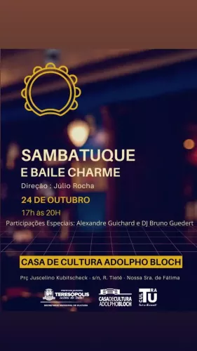 Teresópolis celebra a união de ritmos em evento ‘Sambatuque e Baile Charme’ na Casa de Cultura
