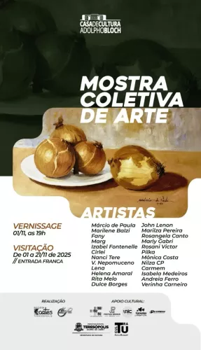 Casa de Cultura Adolpho Bloch Sedia Exposição Coletiva da Escola de Artes e da Sociedade dos Artistas de Teresópolis