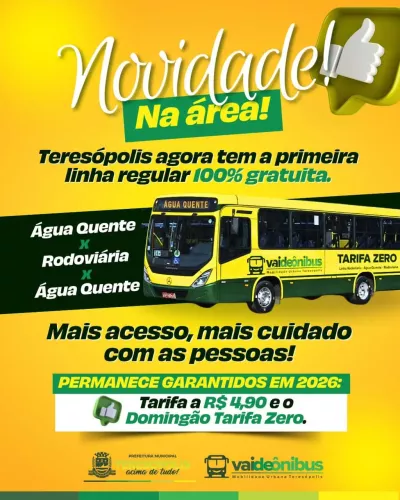 Teresópolis: Tarifa de ônibus mantida em R$ 4,90, Domingão Tarifa Zero e nova linha gratuita para 2026