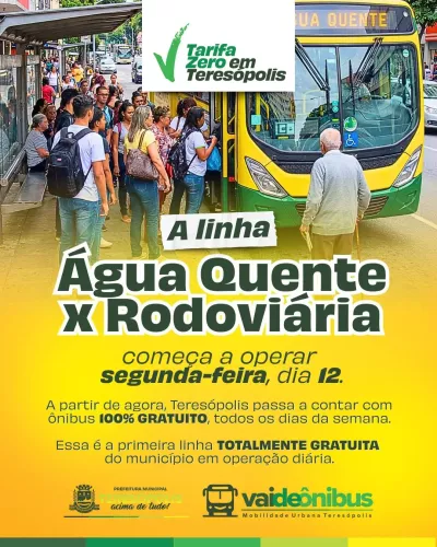 Teresópolis Implementa Ônibus Gratuito: Linha Água Quente x Rodoviária Inicia Operação na Segunda-feira, 12