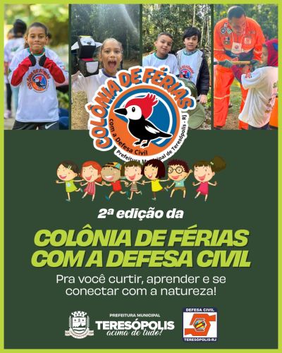 Defesa Civil de Teresópolis organiza a segunda edição da Colônia de Férias com foco em lazer e aprendizado