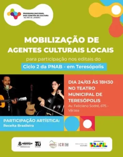 Agentes culturais de Teresópolis recebem orientação sobre editais da PNAB nesta terça-feira, 24