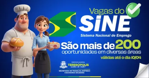 Sine de Teresópolis disponibiliza 204 oportunidades de trabalho até 10 de abril